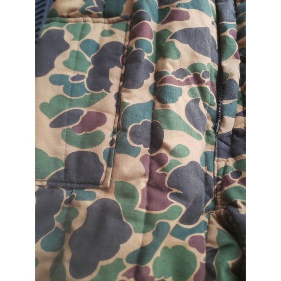 Vintage Duck Hunting Camo Coveralls Overalls Insulated Made In USA large - Picture 4 of 5